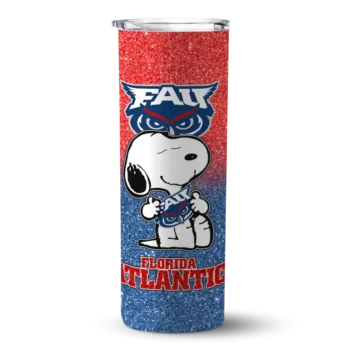Customized Florida Atlantic Owls Snoopy Attitude Blue Skinny Tumbler