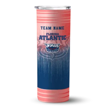 Customized Florida Atlantic Owls Swirl Texture Blue Skinny Tumbler