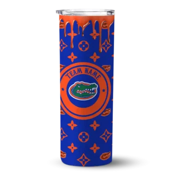 Customized Florida Gators Camo Streak Blue Skinny Tumbler