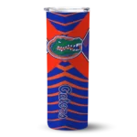 customized-florida-gators-camo-texture-blue-skinny-tumbler-best-selling.webp