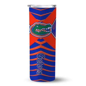 Customized Florida Gators Camo Texture Blue Skinny Tumbler