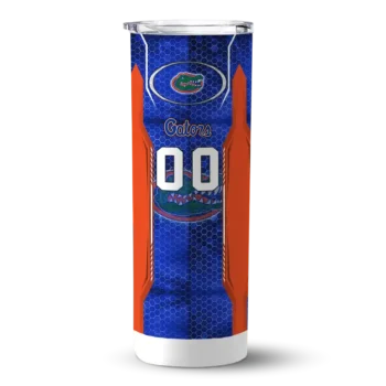 Customized Florida Gators Stacked Diamond Blue Skinny Tumbler