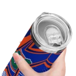 customized-florida-gators-web-stripes-blue-white-skinny-tumbler-best-selling.webp