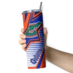 customized-florida-gators-web-stripes-blue-white-skinny-tumbler-best-selling.webp