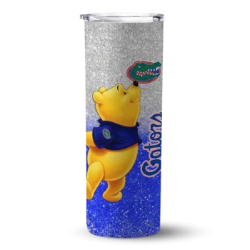 Customized Florida Gators Winnie the Pooh Blue Gray Skinny Tumbler