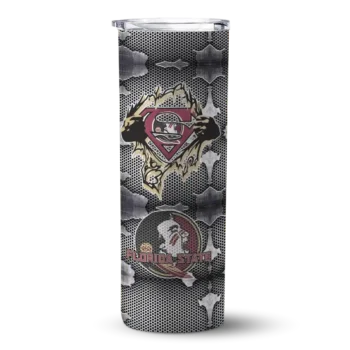 Customized Florida State Seminoles Chevron V Garnet Gray Skinny Tumbler