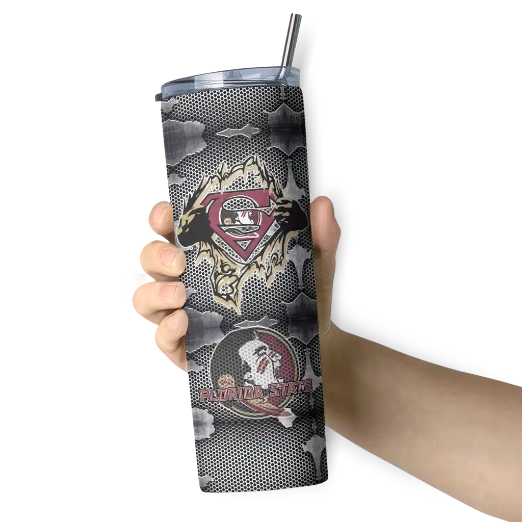customized-florida-state-seminoles-chevron-v-garnet-gray-skinny-tumbler-premium-grade.webp