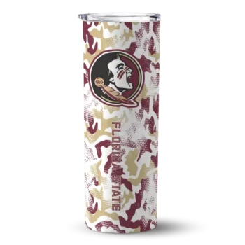 Customized Florida State Seminoles Claw Marks Garnet White Skinny Tumbler