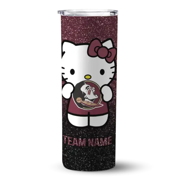 customized florida state seminoles hello kitty garnet black skinny tumbler best selling
