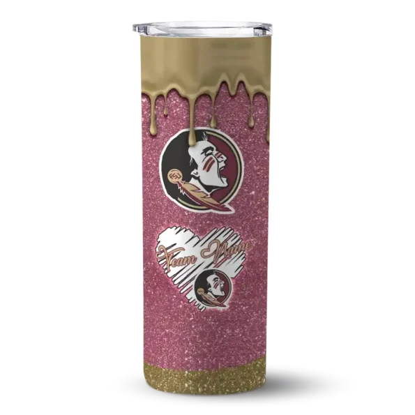 customized florida state seminoles pixel fade garnet skinny tumbler best selling