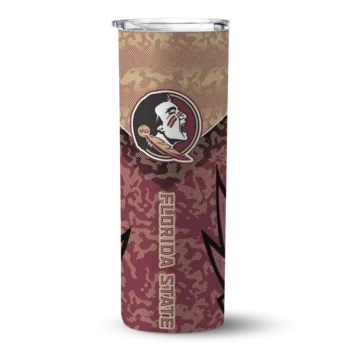 Customized Florida State Seminoles Spiral Burst Print Garnet Skinny Tumbler