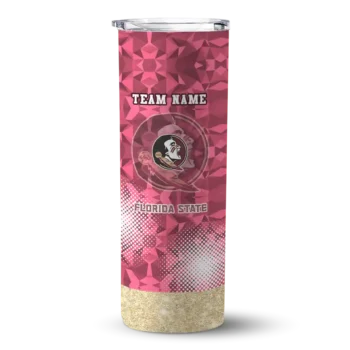 Customized Florida State Seminoles Starburst Tiles Garnet Skinny Tumbler