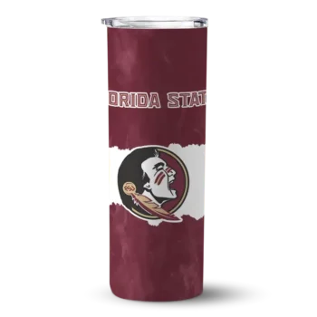 Customized Florida State Seminoles Torn Band Garnet White Skinny Tumbler