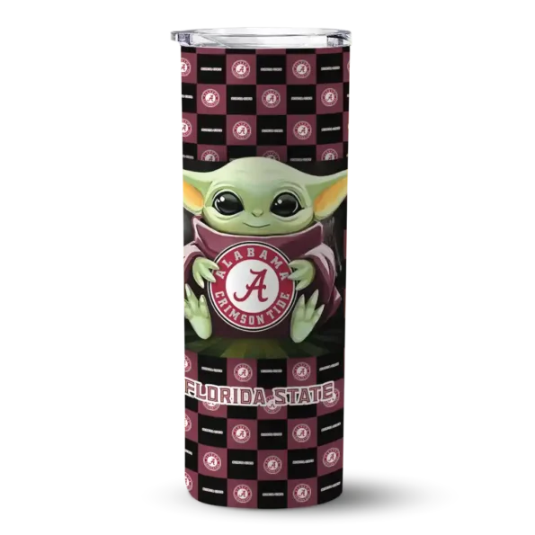 customized florida state seminoles yoda cozy garnet black skinny tumbler best selling