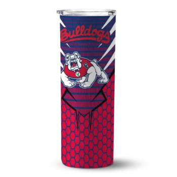 Customized Fresno State Bulldogs Chevron Stripes Red Skinny Tumbler