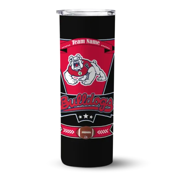 customized fresno state bulldogs helmet belt red black skinny tumbler best selling 1