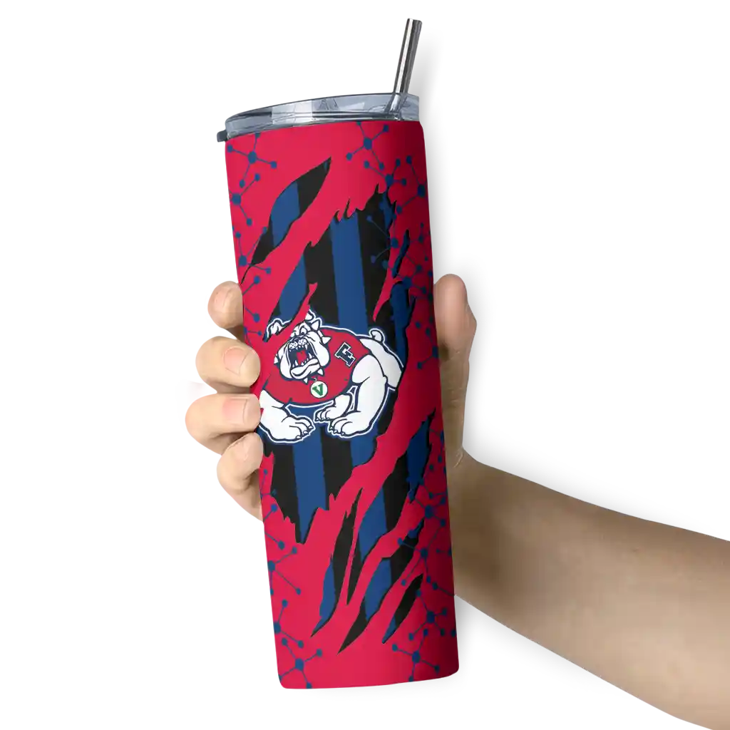 customized-fresno-state-bulldogs-star-pop-red-black-skinny-tumbler-premium-grade.webp