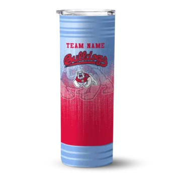 Customized Fresno State Bulldogs Swirl Texture Red Skinny Tumbler