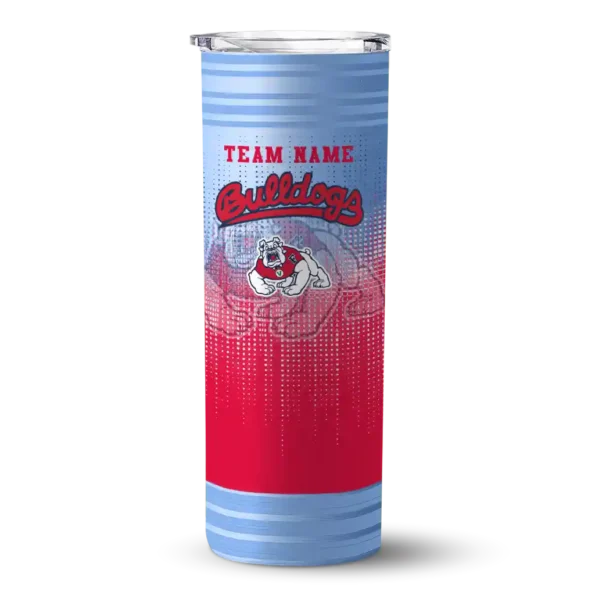 customized fresno state bulldogs swirl texture red skinny tumbler best selling