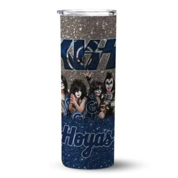 Customized Georgetown Hoyas Kiss Band Grey Skinny Tumbler