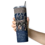 customized georgetown hoyas kiss band grey skinny tumbler best selling 1 2.webp