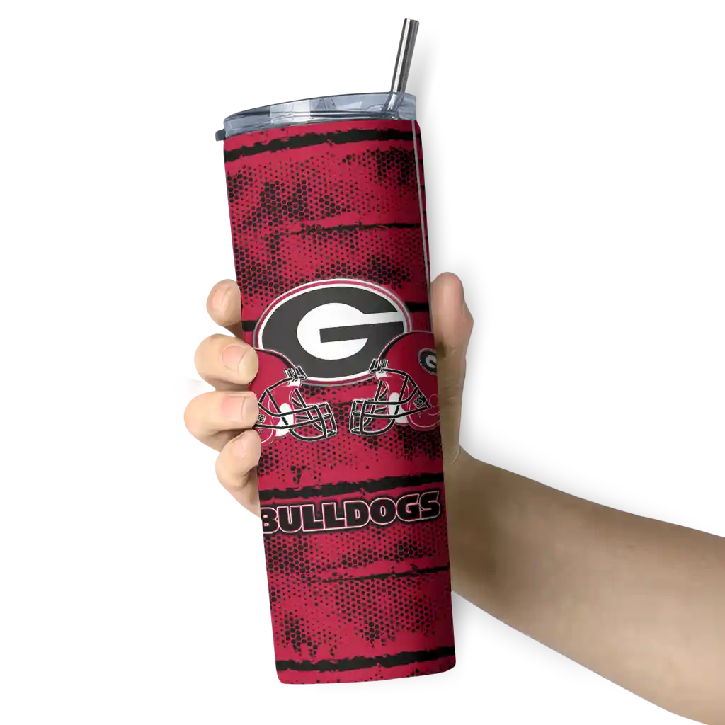 customized-georgia-bulldogs-chevron-patch-red-skinny-tumbler-premium-grade-1.webp