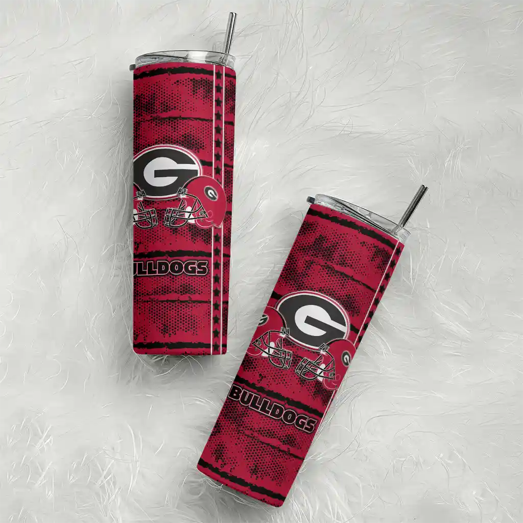 customized-georgia-bulldogs-chevron-patch-red-skinny-tumbler-top-rated-1.webp