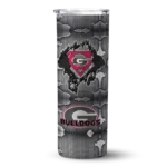 customized-georgia-bulldogs-chevron-v-red-gray-skinny-tumbler-best-selling.webp