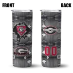 customized-georgia-bulldogs-chevron-v-red-gray-skinny-tumbler-best-selling.webp