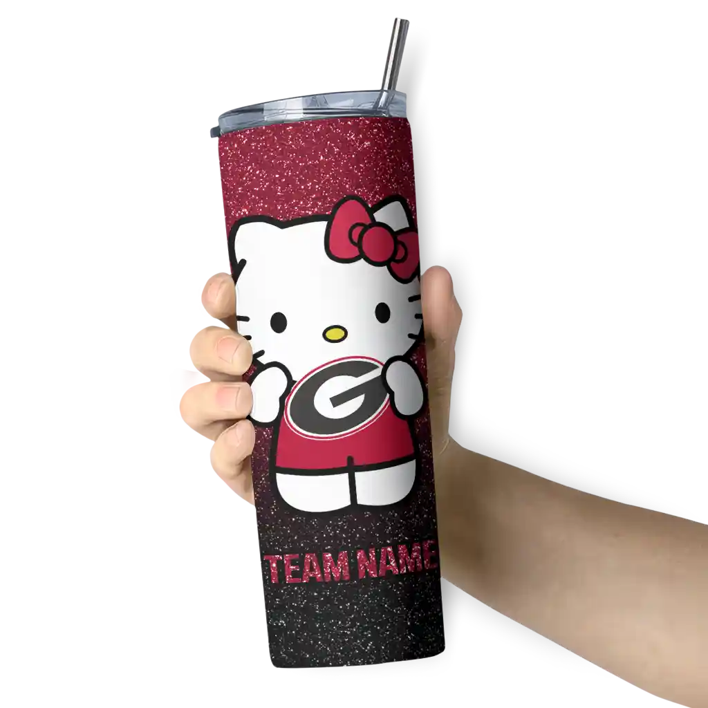 customized-georgia-bulldogs-hello-kitty-red-black-skinny-tumbler-premium-grade.webp