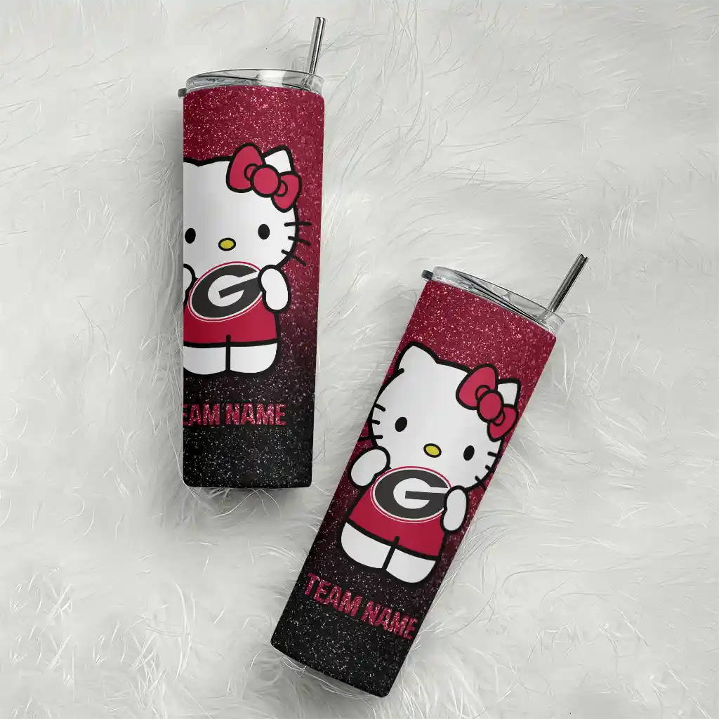 customized-georgia-bulldogs-hello-kitty-red-black-skinny-tumbler-top-rated.webp