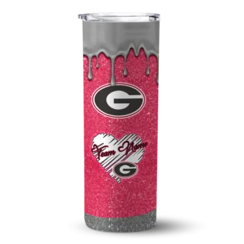Customized Georgia Bulldogs Pixel Fade Red Skinny Tumbler