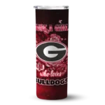 customized-georgia-bulldogs-rose-romance-red-black-skinny-tumbler-best-selling.webp