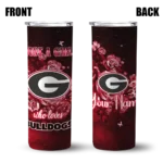 customized georgia bulldogs rose romance red black skinny tumbler best selling 1 4.webp