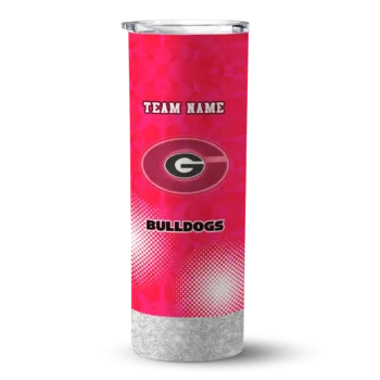 Customized Georgia Bulldogs Starburst Tiles Red Skinny Tumbler