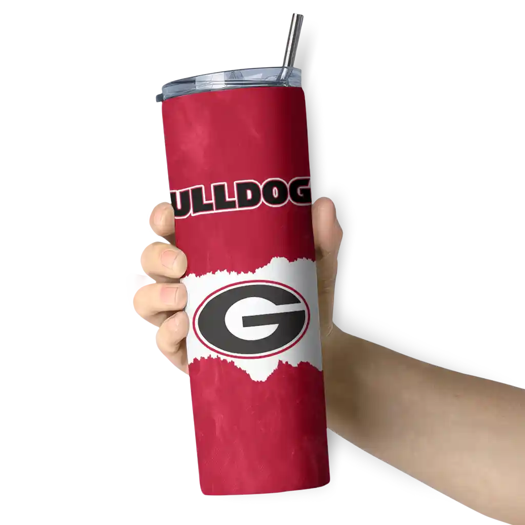customized-georgia-bulldogs-torn-band-red-white-skinny-tumbler-premium-grade.webp