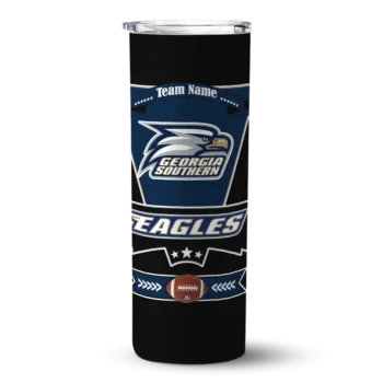 Customized Georgia Southern Eagles Helmet Belt Blue Black Skinny Tumbler