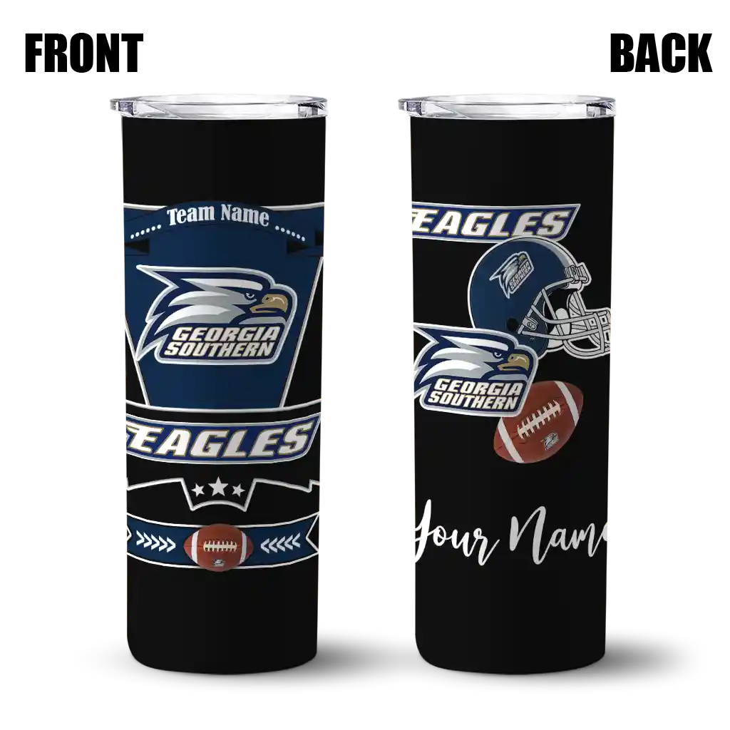 customized-georgia-southern-eagles-helmet-belt-blue-black-skinny-tumbler-fashion-forward.webp
