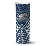 customized-georgia-southern-eagles-monogram-burst-blue-white-skinny-tumbler-best-selling.webp