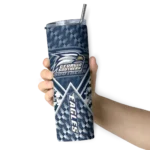 customized-georgia-southern-eagles-monogram-burst-blue-white-skinny-tumbler-best-selling.webp