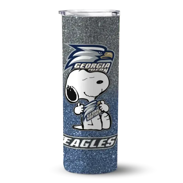 customized georgia southern eagles snoopy attitude blue skinny tumbler best selling 1