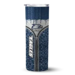 customized-georgia-southern-eagles-sparkle-drip-blue-skinny-tumbler-best-selling.webp