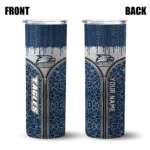 customized-georgia-southern-eagles-sparkle-drip-blue-skinny-tumbler-best-selling.webp