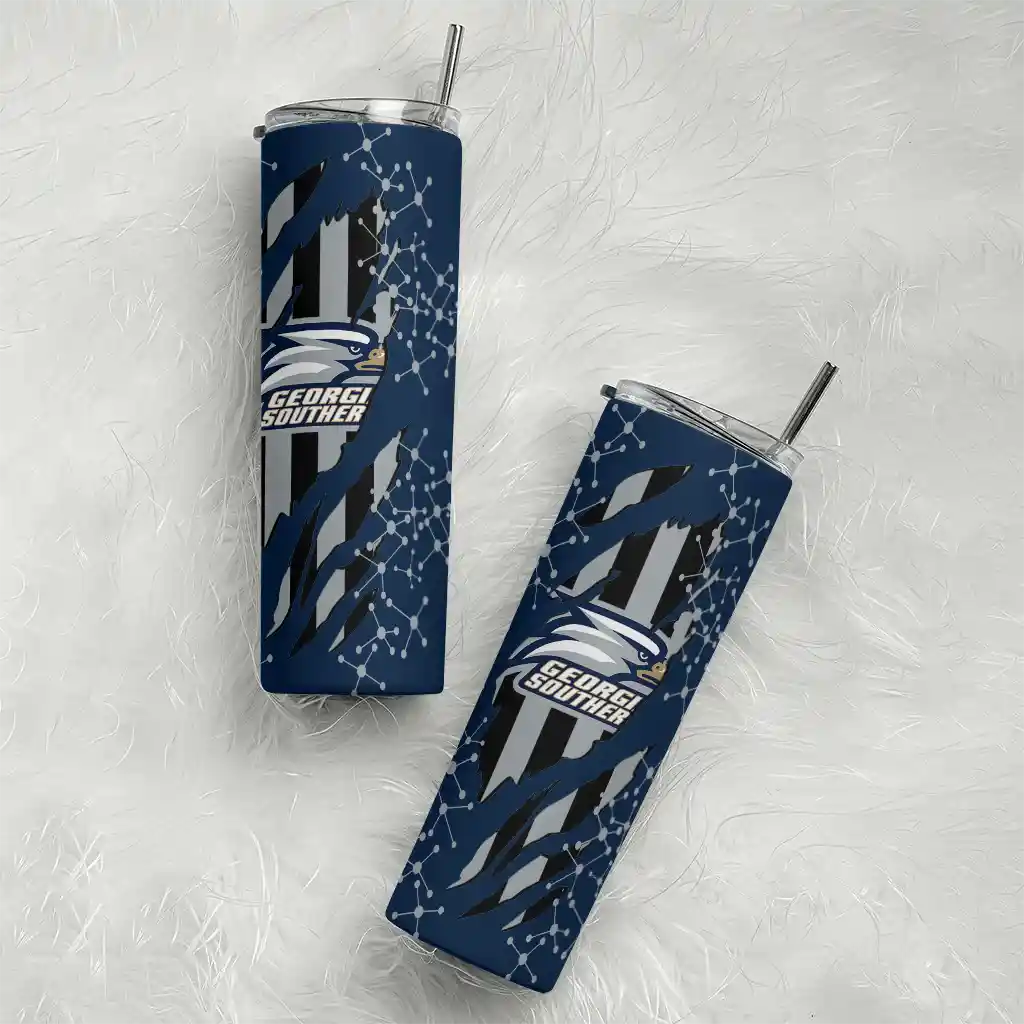 customized-georgia-southern-eagles-star-pop-blue-black-skinny-tumbler-top-rated.webp