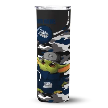 Customized Georgia Southern Eagles Yoda Camo Blue Black Skinny Tumbler