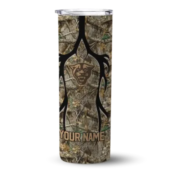 Customized Georgia State Panthers Antler Flow Camo Skinny Tumbler