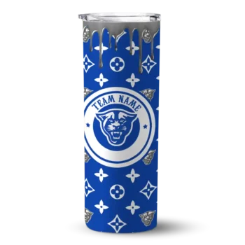 Customized Georgia State Panthers Camo Streak Blue Skinny Tumbler