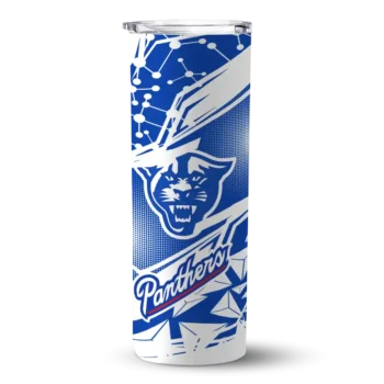 Customized Georgia State Panthers Helmet Clash Blue Skinny Tumbler