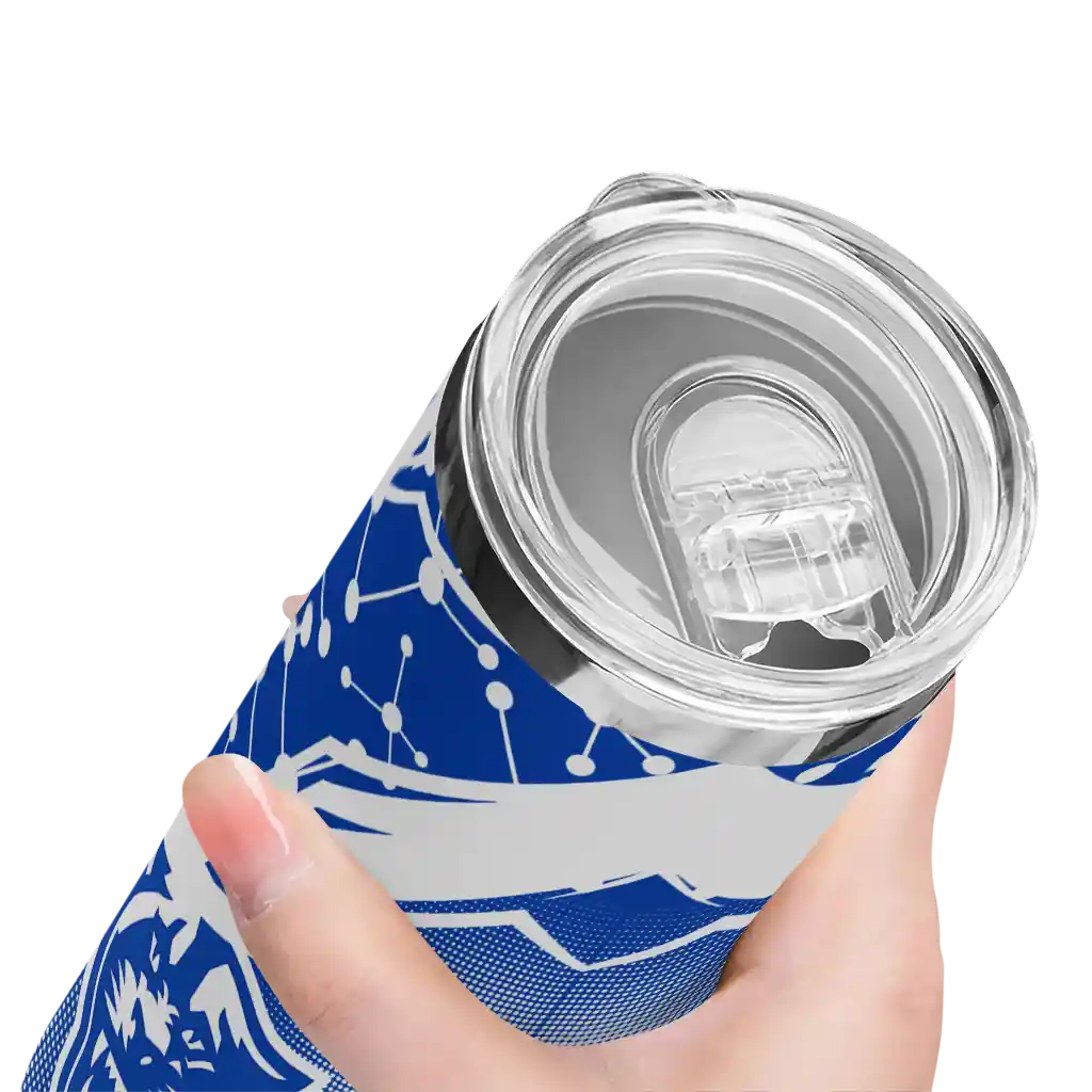 customized-georgia-state-panthers-helmet-clash-blue-skinny-tumbler-high-quality.webp