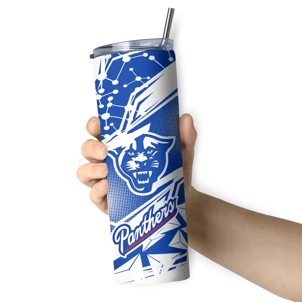 customized-georgia-state-panthers-helmet-clash-blue-skinny-tumbler-premium-grade.webp